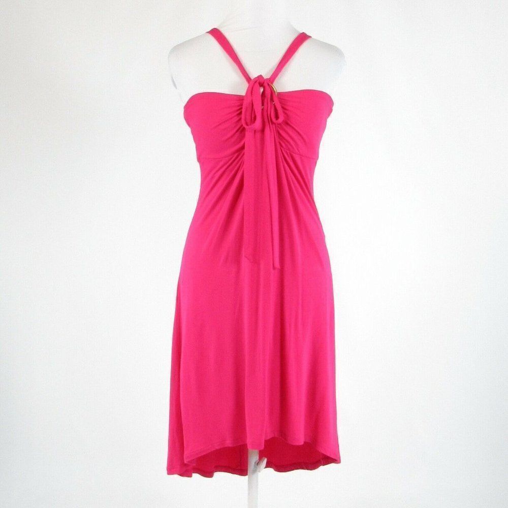 Pink CACHE asymmetrical hem dress S